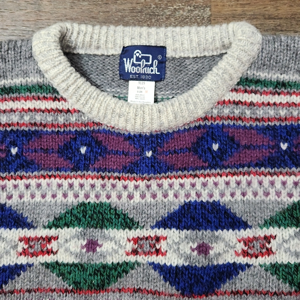 Vintage Woolrich Sweater With An Aztec Pattern, G… - image 2